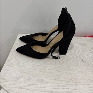 Aldo Black Pointy Block Heels